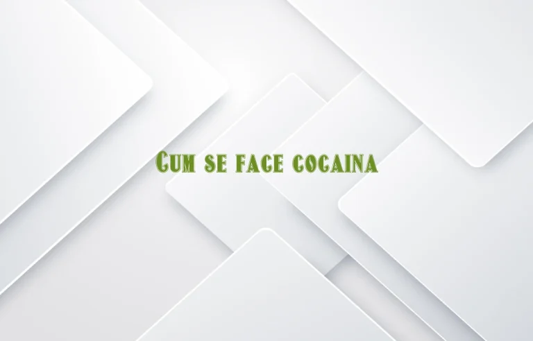 cum se face cocaina