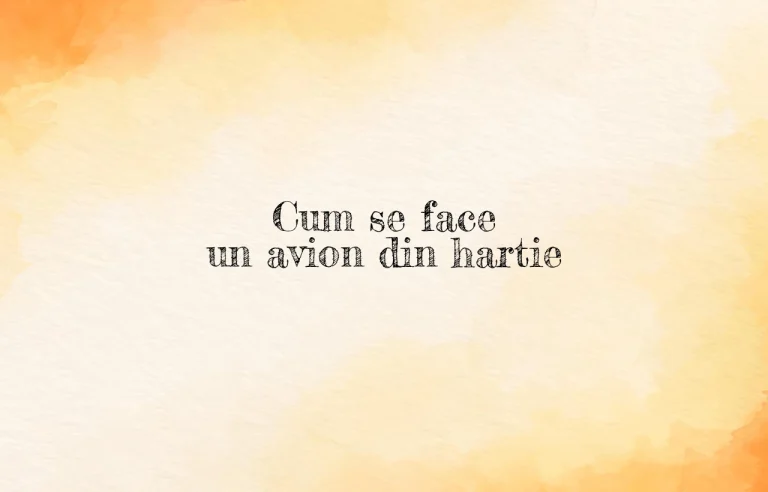 cum se face un avion din hartie